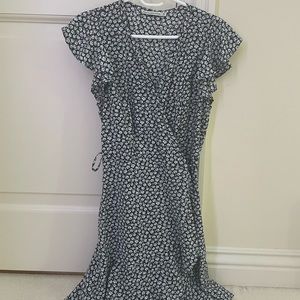 Abercrombie Floral Ruffle Sleeve Wrap Dress